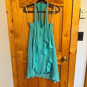 Patrizia Pepe Teal Ruffle Dress